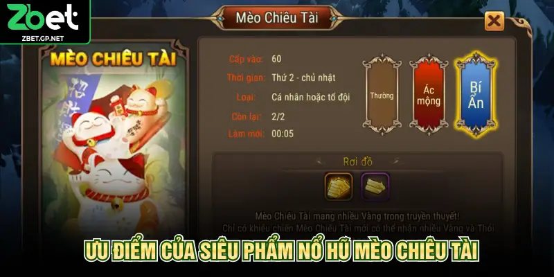 Ưu điểm của siêu phẩm nổ hũ mèo chiêu tài